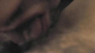 14 mins of eating my cum out of my BBW wife's hairy wet pussy - 1 image