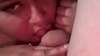 SSBBW PLUMPER WIFE SLURPS GAWKS & SLOPPY DEEPTHROAT EATS CUM OFF TITS - 9 image