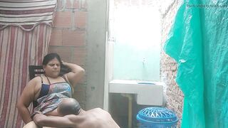 I fuck my neighbor's girlfriend who is very hot and I cum on her buttocks - 8 image