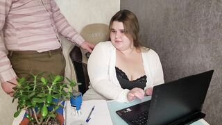 Fucked a sexy secretary with big tits in doggie style - 2 image