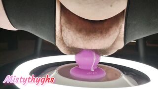 BBW Mistythyghs Squatting On New Toy Creamy Fun - 10 image