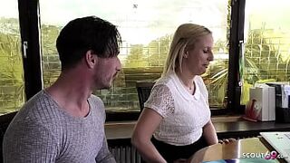 German Teacher Seduce Curvy Teen Jana Schwarz to Fuck at Home Lesson - 1 image