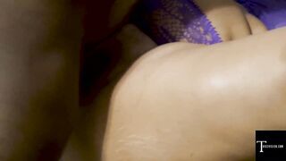 PAWG GILF TAKES BLACK COCK CREAMPIE ON THE COUCH IN FRONT OF HER CUCKOLD HUBBY - 13 image