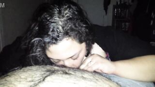 brunette bbw wife sucking fat dick homemade - 10 image