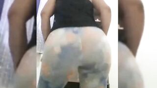 Mirelladelicia anal and striptease, taking off her clothes and playing hot with my black dildo in her big ass - 2 image