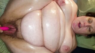 Oiled Up Fatty Playing With Her Cunt - 13 image