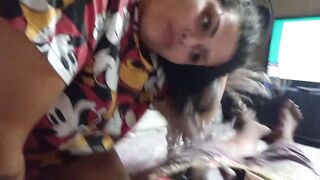 Bbw sucking big dick early in the morning