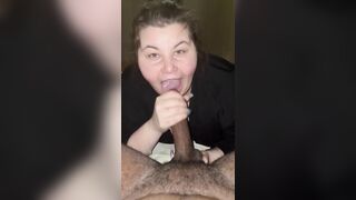 Winter baby sucks out a huge load *CUMSHOT*