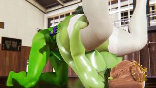 Futa - Fiona gets creampied by She Hulk (Shrek) - 6 image