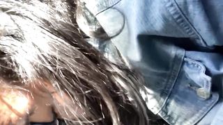 Babygirl Black BBW Sucks Daddy's Cock while Wife Drives, Shows Big Tits - 10 image