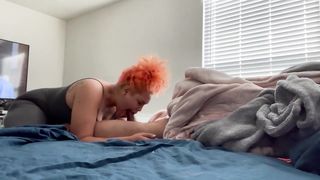 Lightskinned BBW gives Sloppy Blowjob in the Morning - 3 image