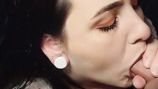 Thick Alternative Hottie Takes Husbands Cum in Mouth with Slobbery Happy Ending(2 Cumshot Angles) - 9 image