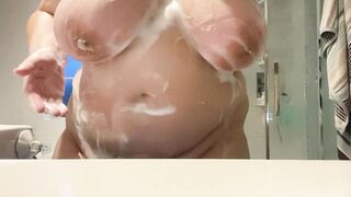 Chubby big tits shower fun - 10 image