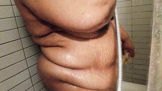 sexy black bbw takes a shower - 12 image
