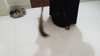 Saudi hot maid sweeping house when owner saw her big tits & huge ass gets seduced & Hot cum in ass- Borka & Hijab aunty - 2 image