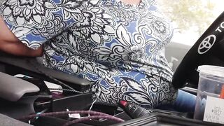 SSBBW Big Ass Milf Wife With Big Tits Caught Publicly In Car With Boobs Touching, Hot Guy Horny Sexy Blonde (Car Sex) - 11 image