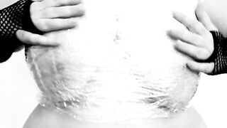 I dance with my big boobs wrapped in plastic wrap. LiaKahn spanish milf amateur curvy hot chubby submissive bitch slut - 3 image