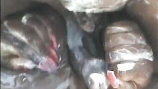 Black whore with gigantic breasts covered in whipped cream then fucked with BBC - 4 image