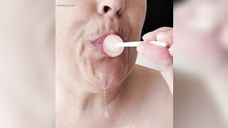 I suck on a lollipop, like it's a little dick. LiaKahn spanish milf amateur curvy hot chubby submissive bitch slut - 11 image