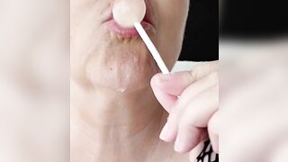 I suck on a lollipop, like it's a little dick. LiaKahn spanish milf amateur curvy hot chubby submissive bitch slut - 2 image