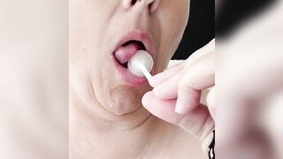 I suck on a lollipop, like it's a little dick. LiaKahn spanish milf amateur curvy hot chubby submissive bitch slut