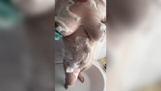 British Chubby wife gets soapy for you! - 1 image