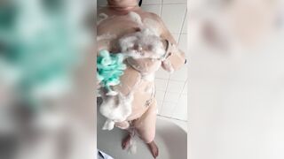 British Chubby wife gets soapy for you! - 13 image