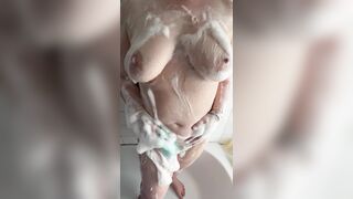 British Chubby wife gets soapy for you!