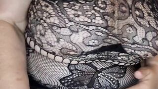 Lingerie Bbw mature mommy teases with her naked pussy. - 2 image