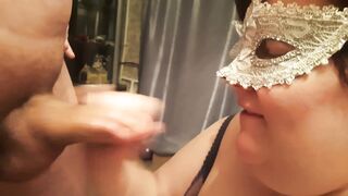 Hot amateur BBW gives excellent head to her lover - homemade blowjob with oral creampie - 14 image