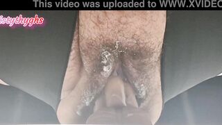 BBW Mistythyghs massages big Hairy cum filled CUNT with Big fat Cock - 9 image