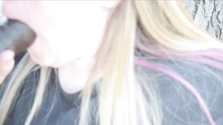 Super head from blonde bbw outside - 3 image