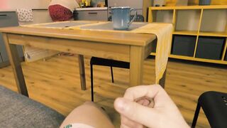 Stepmom noticed her stepson jerking off under the table and decided to help - 3 image