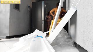 TWO NAKED WOMEN RECEIVE DELIVERIES AT THEIR HOUSE - 12 image