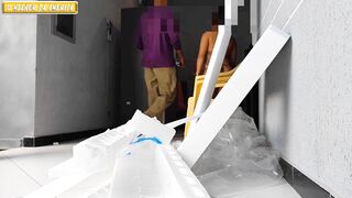 TWO NAKED WOMEN RECEIVE DELIVERIES AT THEIR HOUSE - 13 image