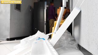 TWO NAKED WOMEN RECEIVE DELIVERIES AT THEIR HOUSE - 14 image