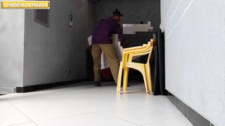 TWO NAKED WOMEN RECEIVE DELIVERIES AT THEIR HOUSE - 4 image