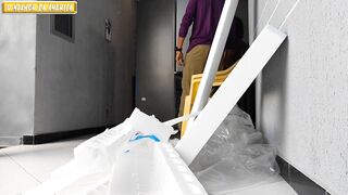 TWO NAKED WOMEN RECEIVE DELIVERIES AT THEIR HOUSE - 7 image