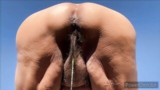 Stopping in the desert to pee. Latina granny, mature - 10 image