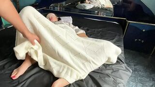 Beautiful mature woman fucked in the anal and inserted a huge black cock into her hairy vagina.