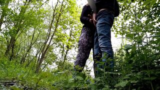 Sexy neighbor with a fat ass jerked me off in nature - 12 image