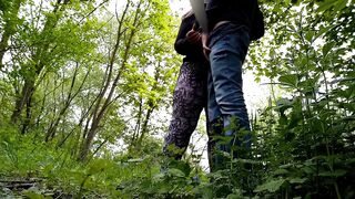 Sexy neighbor with a fat ass jerked me off in nature - 14 image