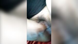 sexy hot bbw gets pleasure from her new sex toy a thick brown dildo that squirts cream out of her cute shaved pussy - 15 image