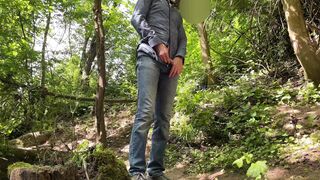 My fucking mother-in-law gives my dick a great handjob in nature - 1 image