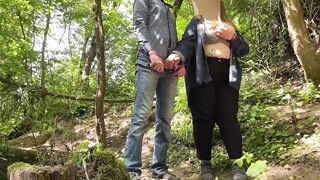 My fucking mother-in-law gives my dick a great handjob in nature - 12 image