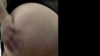 she warms my cock by showing me her cute BBW milf ass