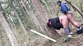 Sexy preggo bbw takes huge creampie in nature - 14 image