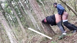 Sexy preggo bbw takes huge creampie in nature