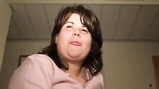 Real German BBW and with her big tits she shoots her first porn video fucking threesome - 2 image