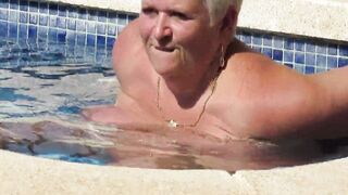 Pervert watching me play naked in the pool - 15 image